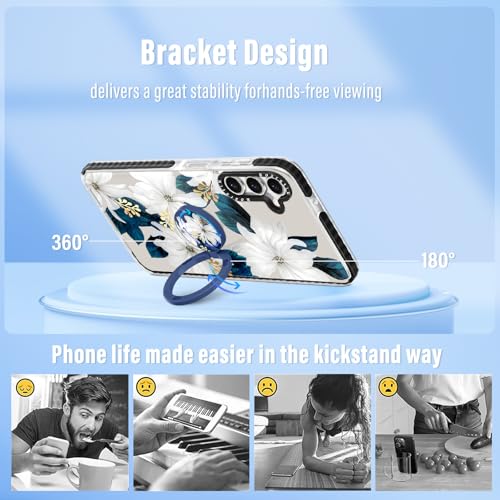 Coque Samsung S23 FE anneau rotatif antichoc évite chute portable