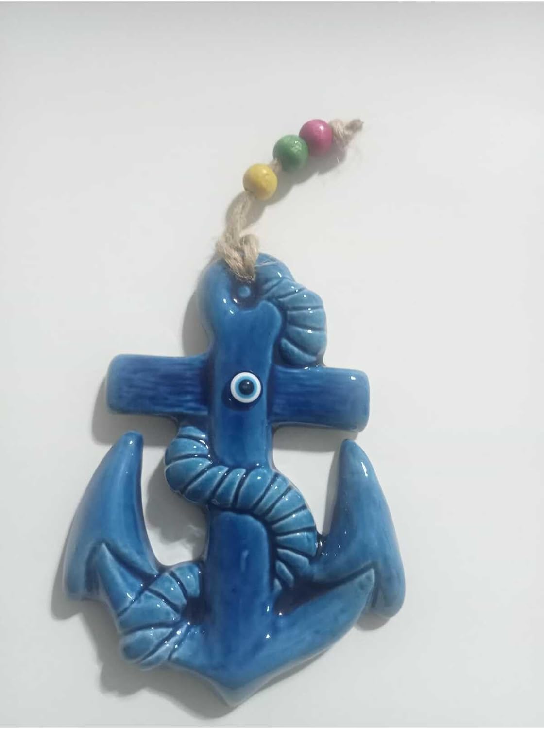 SODEF Ceramic Wall Decor Tile Turquoise Ornament, Handmade Pottery Art, Unique Hanging Decoration, Modern Home Accent, Decorative Wall Piece - Turquoise