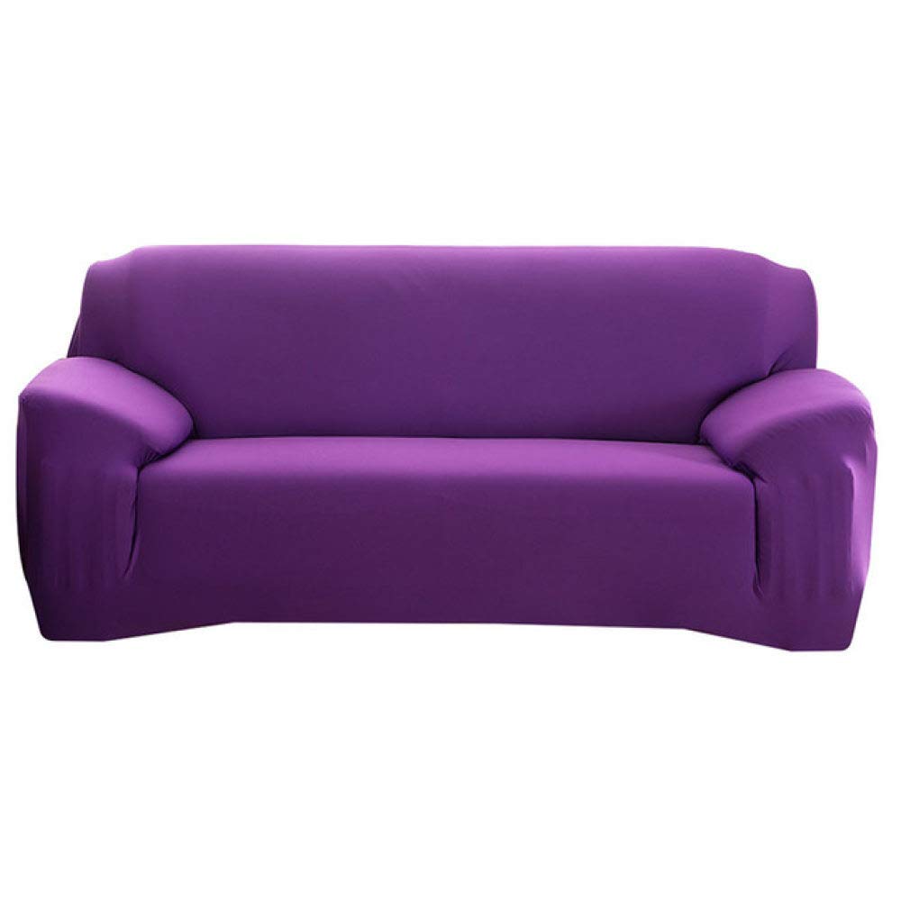 Housse de canapé en L extensible spandex violet 2 places anti-plis