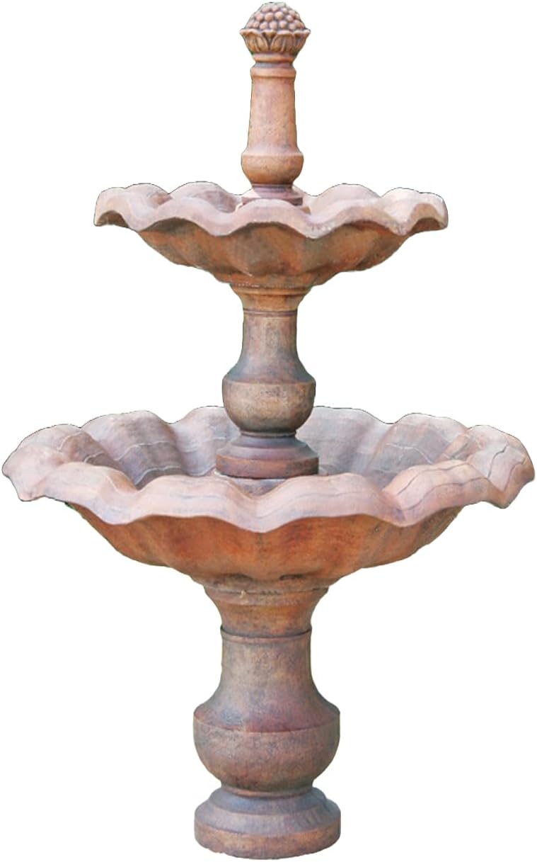 Solid Rock Stoneworks Aquarius Fountain - 74" Tall - Walnut