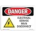 OSHA Danger Sign - Electrical Service Main Disconnect | Plastic Sign | Protect Your Business, Construction Site, Warehouse & Shop Area | Â Made in The USA