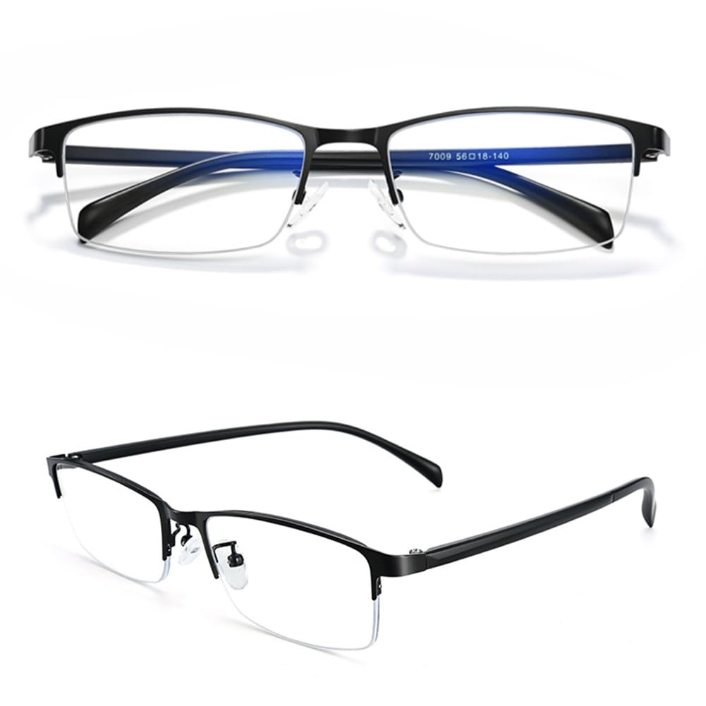 JIETIAN Herren Business Smart Zoom Anti-Blaulicht HD Lesebrille, 1.56 Asphärische Harzlinse Leser,Schwarz,+2.5