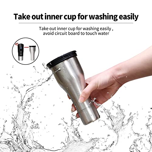EAST MOUNT Smart Temperature Control Travel Coffee Mug Electric heated Travel Mug 12V Stainless Steel Tumbler Smart Heating Car Cup Keep Milk Warm LCD display Easily Washing Safe for use (Black) - Image 6
