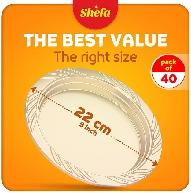 Shefa Pack of 200 Clear Plates, Reusable & Washable, Heavy Duty Dinnerware, Microwave-Safe Crockery - Ideal for Birthday, Parties, Camping, Catering (9 Inch Plates, Clear)……