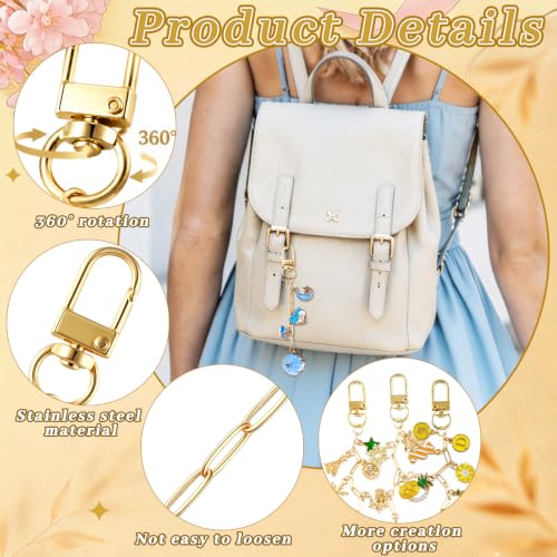 Image of Wurosi 18pcs Paperclip Keychain Making Kit,Key Ring Swivel Snap Hook Chains