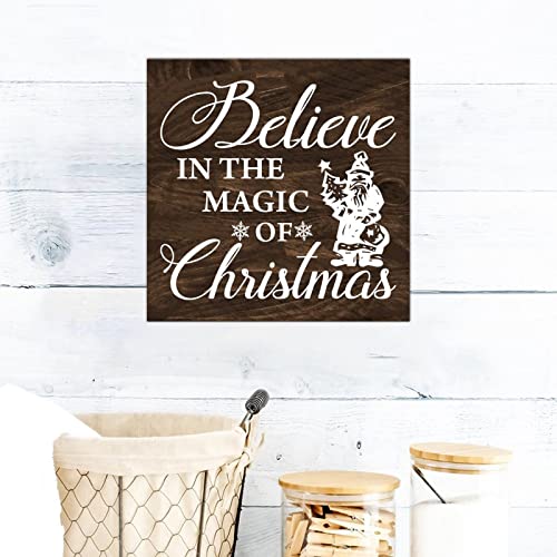 Plaque murale rustique en bois Let It Snow, le cadeau de Noel ideal - 6
