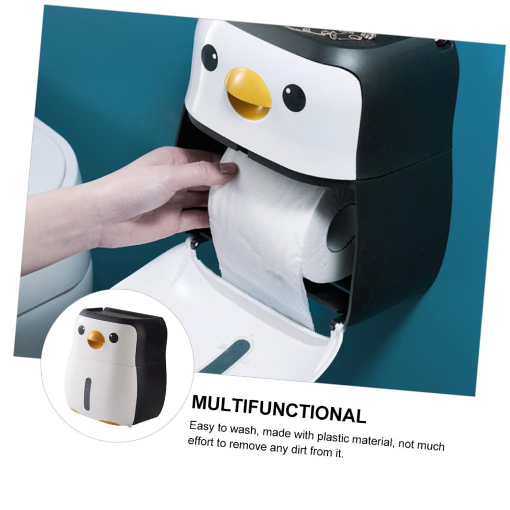 Ciieeo Kreativer Papierhalter aus Kunststoff in Weiß Praktischer Pinguin Form Einfach zu Reinigen Multifunktionale Papierbox für Haushalt und Hotel Badezimmer
