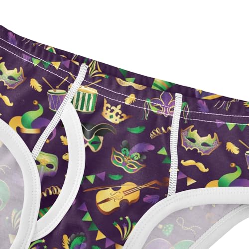Boys' Exclusive Briefs Toddler Underwear 95% Combed Cotton Boxerbriefs 2T Mardi Gras Mask Instrument 94