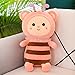 Lulihhhh 23CM-50CM Neue weiche niedliche Bienenpuppe Jungen und Mädchen Plüschtierkissen kleine Bienenkissen Taillenpuppe niedliche Tiere Spielzeugpuppe-Rosa,23cm