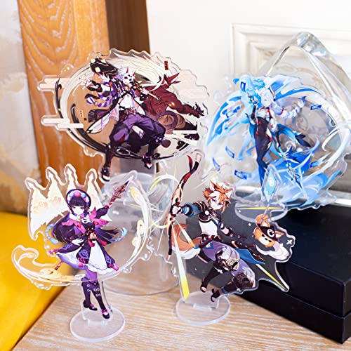 Rainteam Genshin Impact Acryl Ständer Figur Standee Acryl Display Charakter Dekorationen für Anime Fans (Arlecchino)