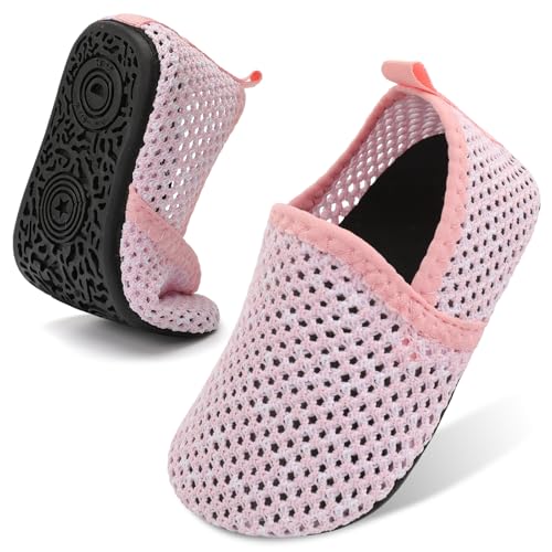 Centipede Demon Toddler Water Shoes for Girls Boys Kids Baby Beach Swim Aqua Shoes Breathable Quick Dry for Pool Outdoor Sports Barefoot Sock Shoes Rubber Soles Slippers, Pink, 7-8 Toddler