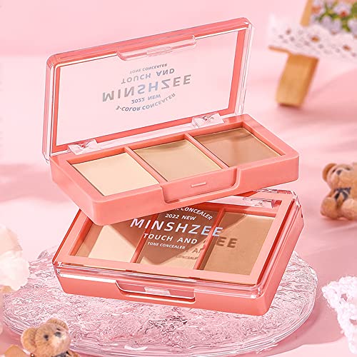 Tri-Color Face Concealer Contour Palette, Contouring Foundation Highlighting Concealer Palette, Cream Contouring Makeup For Tattoo Concealer Or Corrects Dark Circles Red Marks Scars - Cruelty Free #TOP6