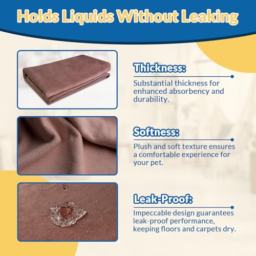 Image of 165cm x 122cm Washable Pee Pads for Dogs Coffee Thick Reusable Puppy Pads Strong Absorbing Leak-Proof Dog Whelping Mats Chew-Proof Non-Slip Dog Playpen Pads