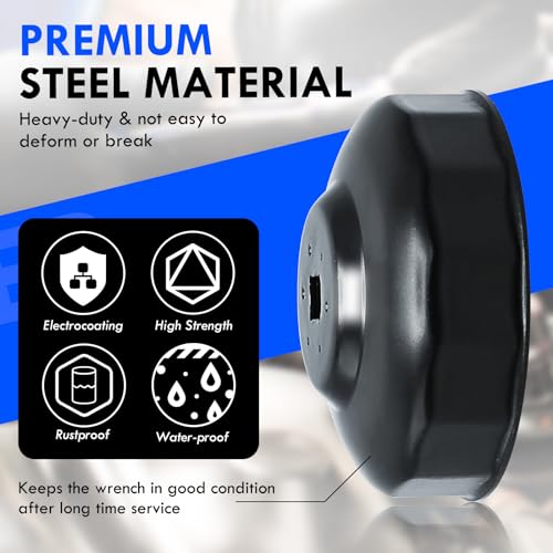 CCLIFE 93 mm Ölfilterschlüssel 3/8’’ Ölfilterkappen ÖlFilter Werkzeug Auto 15-kant