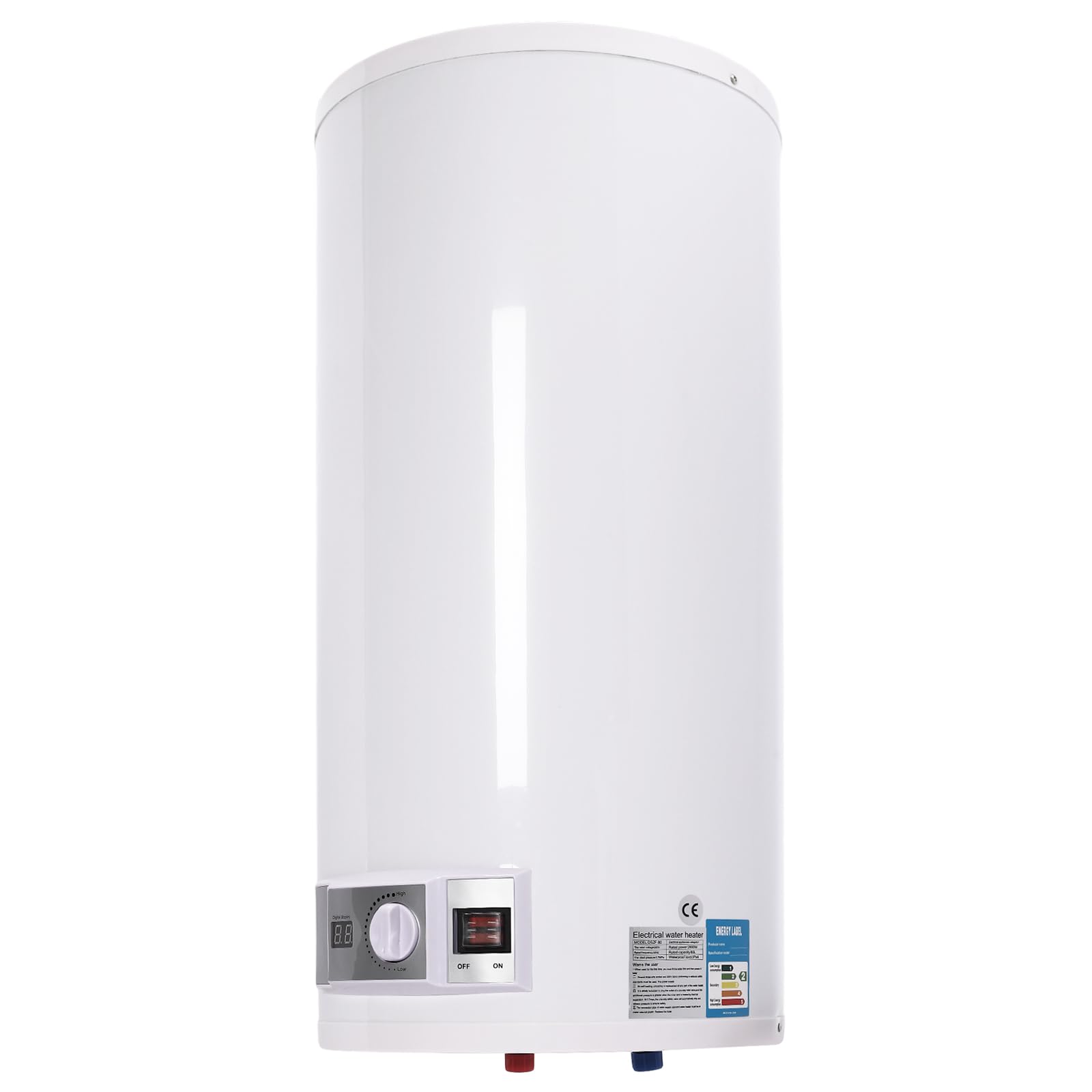 80L,Riscaldatore di acqua elettrico,Caldaia Hung Orizzontale Serbatoio Riscaldatore di acqua Riscaldamento, 30-75 ℃ Rapido Riscaldamento, Con Pre-Termostato, Su richiesta Scaldacqua Per Bagno 2KW