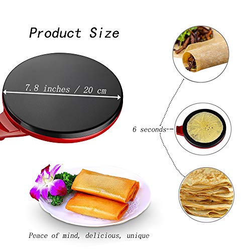 Elektrische Crepe Maker, Küche, Tragbare, Crepes Maker, Neues Denken, 600 Watt, Einseitig, Antihaftbeschichtungstopf,Red – Bild 3