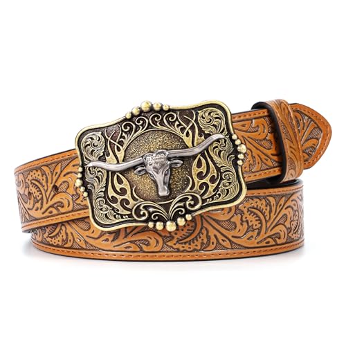 LALATCH Cowboy Cowgirl Belt Western Belts for Men...
