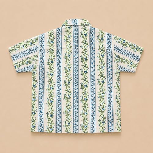 Image of A.T.U.N. (ALL THINGS UBER NICE) Boys 100% Cotton Printed Shirt | Half Sleeve Smart Casual Shirt for Kids | Soft Breathable Button Placket Top for Boys