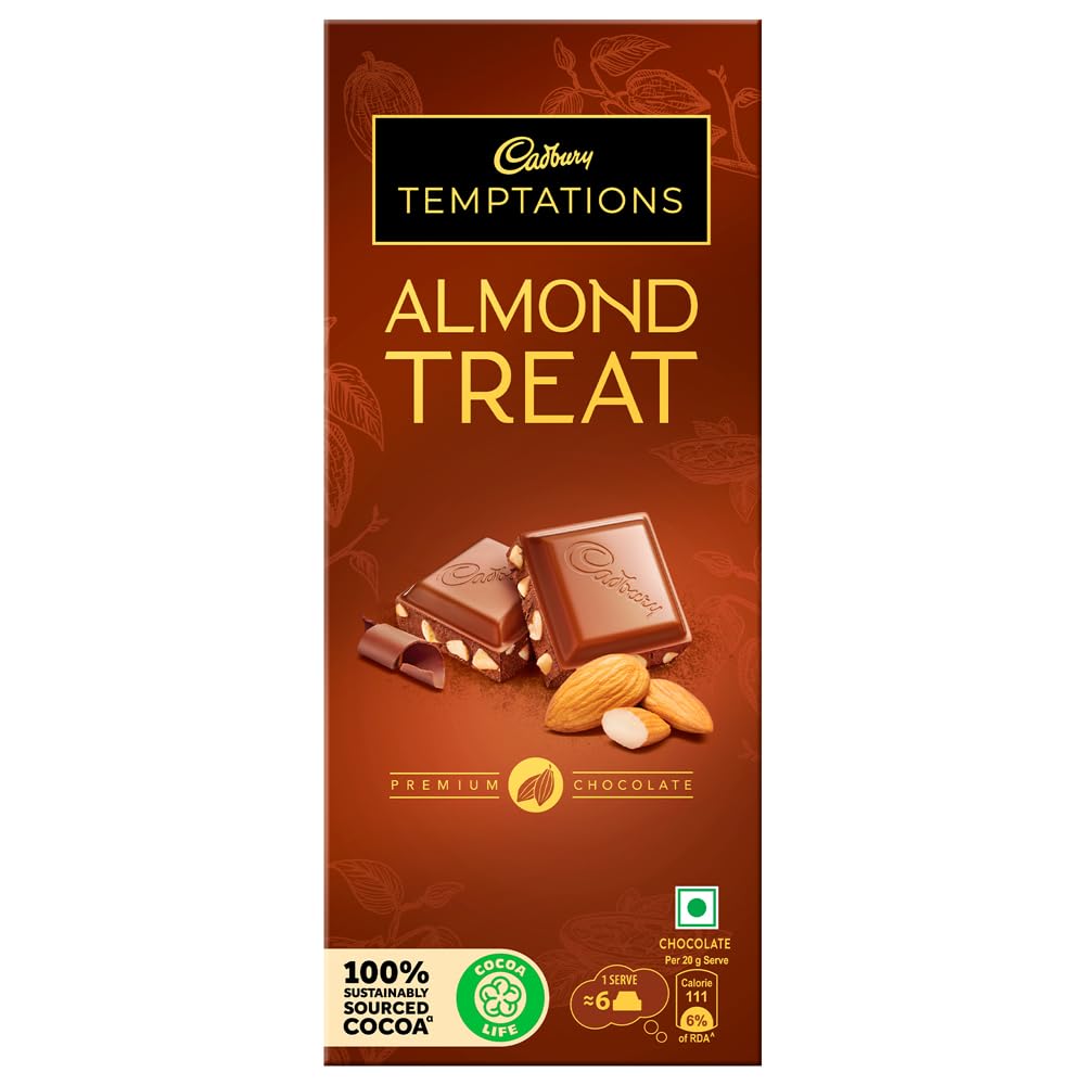 Cadbury Temptations Almond Treat Premium Chocolate Bar, 72 g