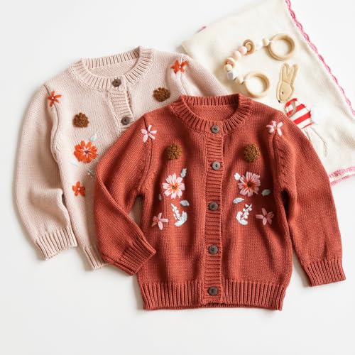 Image of Simplee kids Baby Girl Thin Sweater Solid White Pink Cardigans for Toddler 0-3Years