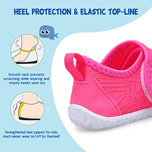 Image of LeIsfIt Toddler Water Shoes Boys Girls Barefoot Aqua Socks Kids Breathable Quick-Dry Swim Shoes for Beach Pool Surf