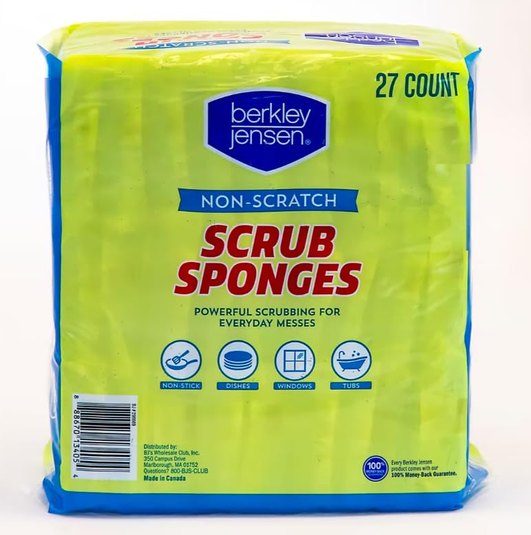 Image of Berkley Jensen Non Scratch Cellulose Scrub Sponges, 27 ct., Blue