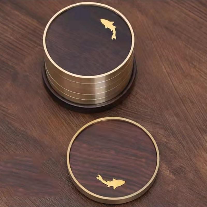 Tapis rond antidérapant de table pour tasse et café, modèle D 7.5x1cm - 5
