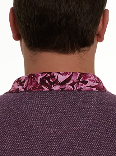 Robert Graham Men's Delage L/S Knit, Berry, X-Large #TOP6