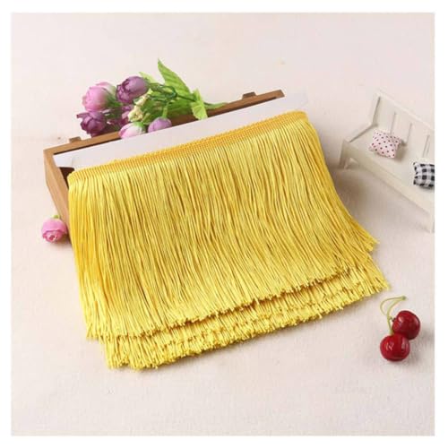 Qiantull Cinta de flecos de seda de 10 metros, borla de flecos de seda, flecos de baile, cinta decorativa, accesorio de costura para manualidades, disfraces, decoración, 16# 10 m x 10 cm