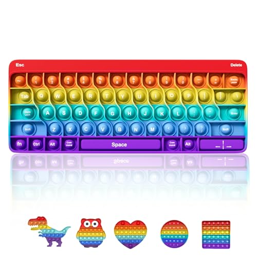 BDwing Silicone Push Bubble Sensory Pop Fidget Toy, Multicolor Educativo lettera e Numeri Sensoriale Giocattolo Bambini , Regalo per ragazzi, ragazze(Tastiera,1 Pezzi )