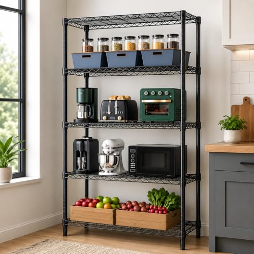 STORACK 5-Tier Extra Tall Heavy Duty Storage Rack | 500kg Supreme Load Capacity | Adjustable Industrial Shelves | Bolt-Free Assembly | 75L x 35W x 185