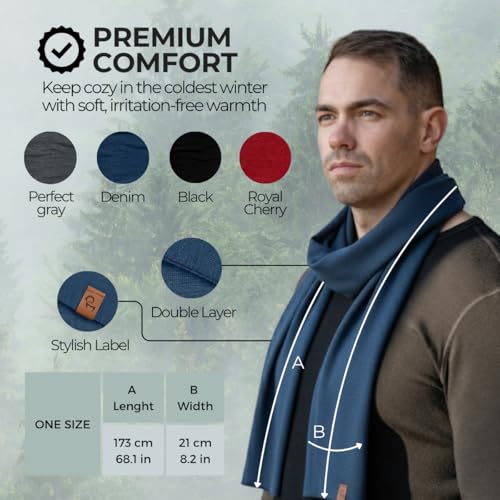 Bufanda de lana merino 100% menique unisex para invierno 3