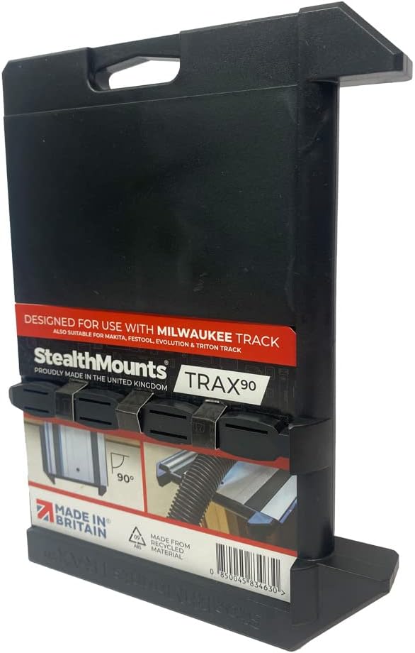 StealthMounts Trax90 Track Saw Square for Milwaukee | 90° Right Angle Plunge Saw Guide Rail Angle Stop