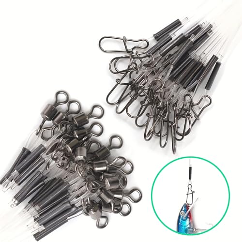 Línea de líder de fluorocarbono con giratorios para pesca miniatura 5