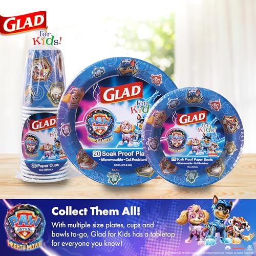 Glad for Kids Paw Patrol Disposable Paper Bowls, Shields, 12 Oz, 20 Count - image 6
