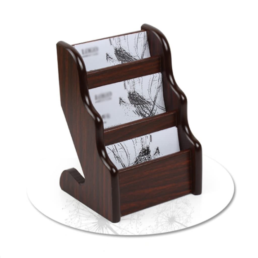 Visitenkartenhalter aus Holz, mehrschichtig, Visitenkartenbox zum Platzieren von Visitenkarten, dreilagiger Visitenkartenhalter, Visitenkartenhalter, Clip, Visitenkartenbuch, Kartenhalter (B)