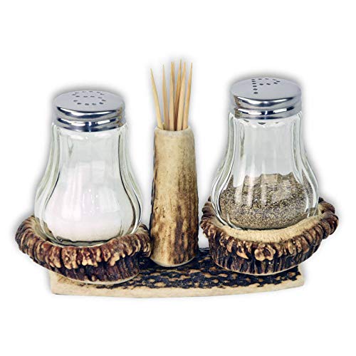 Sal y pimienta coctelera con cuerno de ciervo. Decoracin de la mesa. 173302