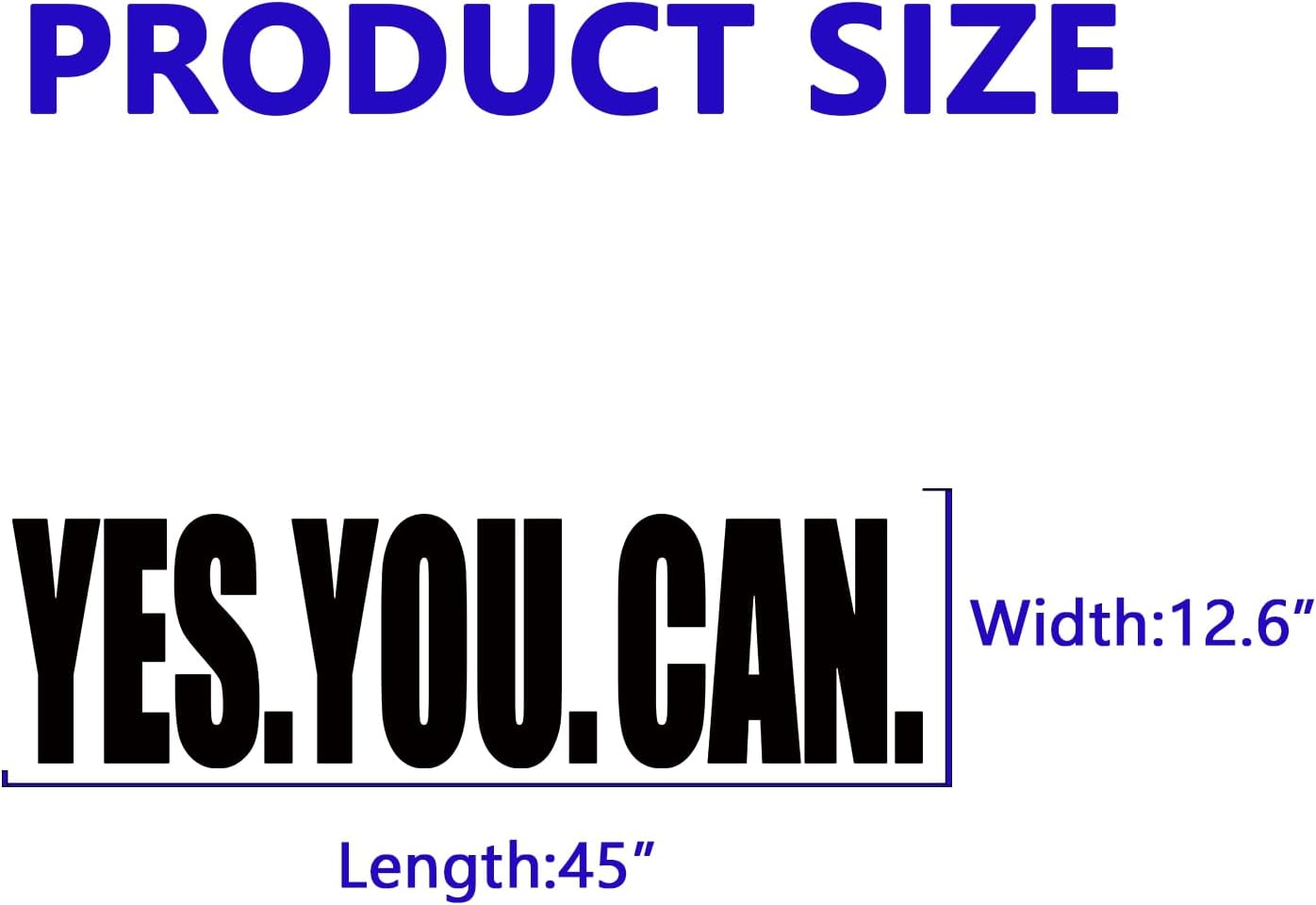 Inspirational Quotes Wall Stickers for Office: Motivational Positive Vinyl Art Wall Decals for Classroom School Gym Living Room - You Can 45" X 12.6"