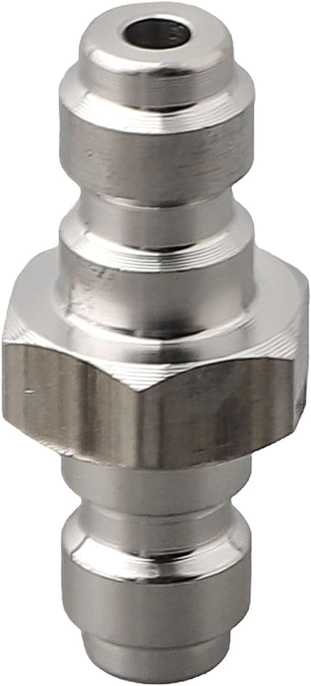 Stainless Steel 8mm Dual Male Quick Connect Adapter for Air Tank Filling, 4500 PSI Foster Fitting Nipple for SCBA Cylinder Transfer and Refueling Accessories
