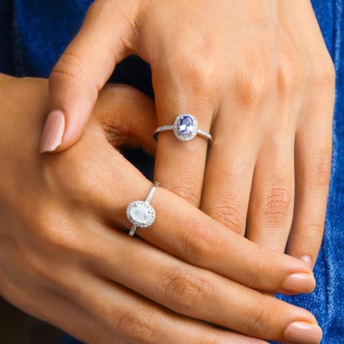 YoTreasure 0.82 Ct. Moonstone Sapphire 10kt White Gold Engagement Ring Jewelry3