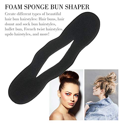 Sunbaca Conjunto de ferramentas de cauda de cabelo Bun Maker Laços de cabelo em espiral Lado Pente P