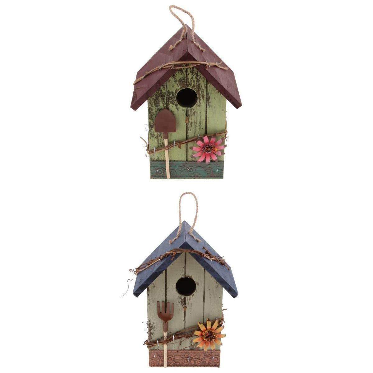 2 Pieces Country Cottages Wood Bird House Hanging Birdhouse Condo Garden E F | Home & Garden | Yard, Garden & Outdoor Living | Bird & Wildlife Accessories | Birdhouses