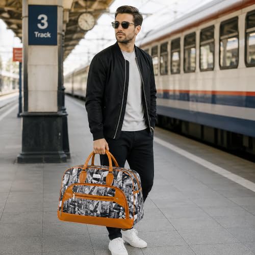 Image of Ayaha Large Travel Duffle Bag, Air Bag for Men and Women Cabin Luggage Bag Weekender Stylish Travel Bag with Detachable Shoulder Strap