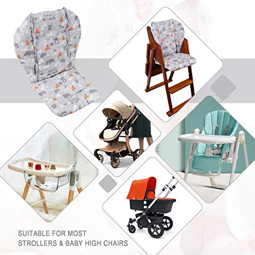 Image of High Chair Cushion, High Chair Cover Pad, High Chair Pad Cover, Light and Breathable, Soft and Comfortable, Make The Baby Sit More Comfortable (Grey Animal Print)