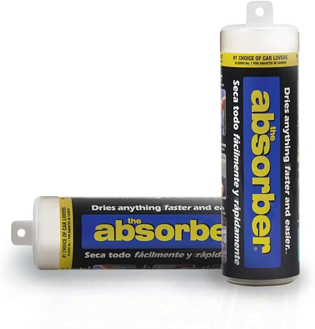 CleanTools The Absorber New Premium Synthetic 1-Side Texture Drying Chamois Cloth for Car: Super Absorbent, Scratch-Free and Washable | 27-Inch x 17-Inch, 2-Pack (PN: 10067-10063)