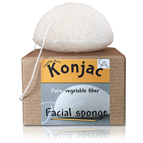 Castillo Acre Natural Vegetable Fiber KONJAC sponge for Soap-or-No-Soap Facial Cleansing