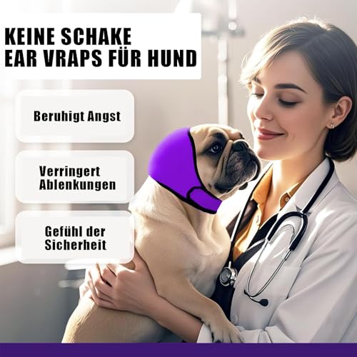 fufupaw Ohrenschutz Hund, Gehörschutz Hund, Lärmschutz, Umweltgeräusch reduzieren, Ohrbügel Hund, Reduzierung Flugzeug Feuerwerk, Reisen, Donner Auswirkungen auf Hunde (M, dunkelblau)