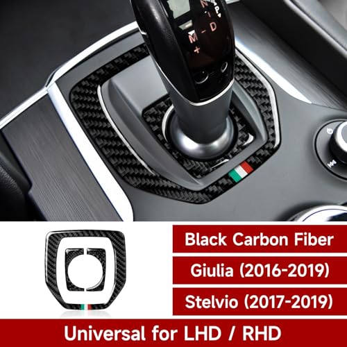 Image of Car Gear Shift Trim Center Console Panel Cover Sticker Carbon Fiber Decal fits for Alfa Romeo Giulia 952 Stelvio 949 2016 2017 2018 2019 Accessories
