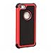 AGRIGLE Shock- Absorption/High Impact Resistant Hybrid Dual Layer Armor Defender Full Body Protective Cover Case Compatible with iPhone 5/5S/SE(2016) (Black Red)