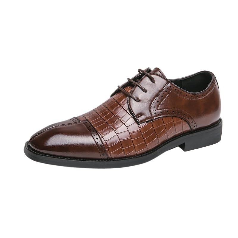 British Style Luxury Dress Shoes Classic Retro Lace-Up Brogue Wingtip Oxfords Men's Suit Tuxedo Leather Shoes